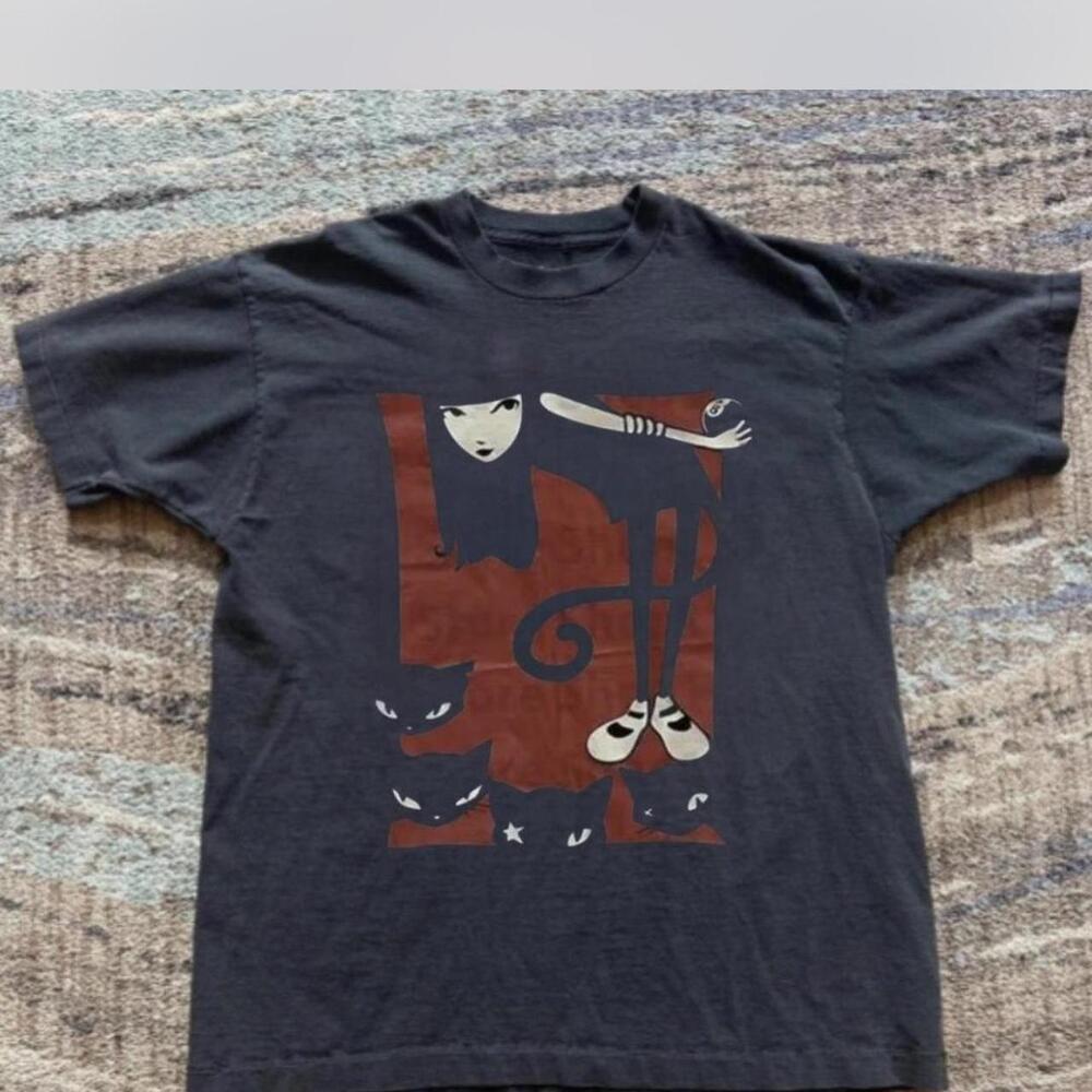 Black Graphic Tee - Gildan Reprinted Shirt